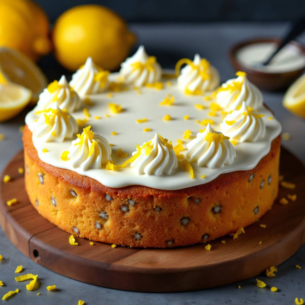 Zitronen-Mohnkuchen mit Quarkcreme Rezept Zitronen-Mohnkuchen mit Quarkcreme Rezept