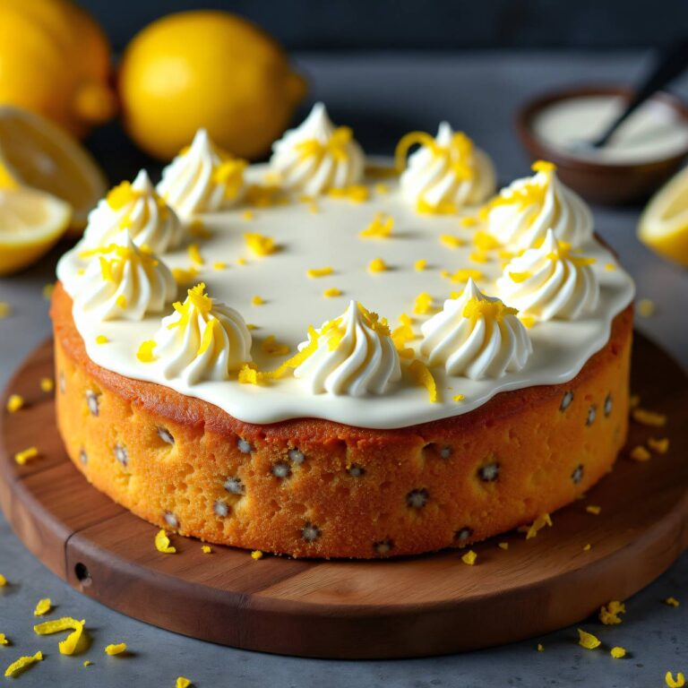 Zitronen-Mohnkuchen mit Quarkcreme Rezept
