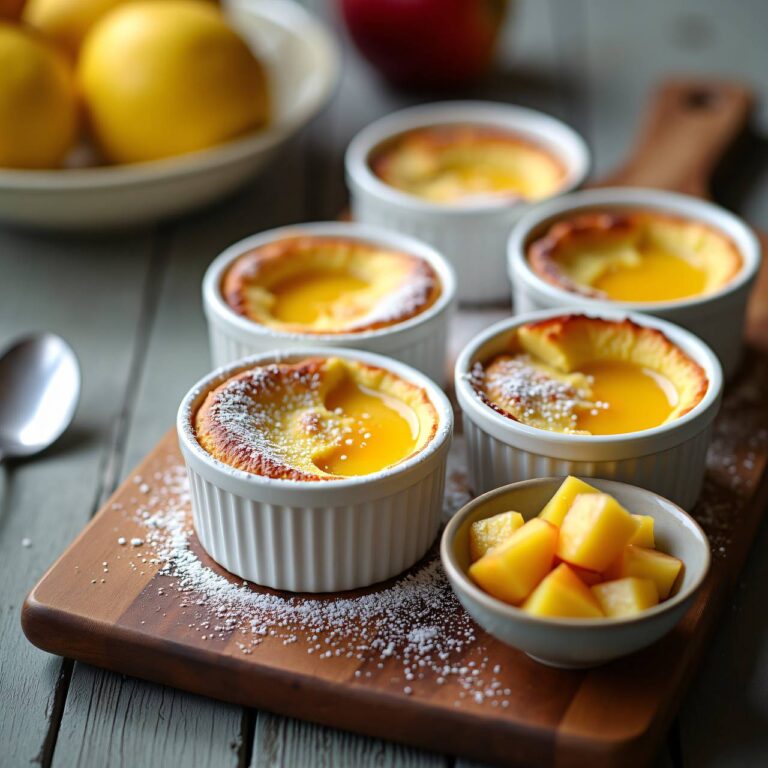 Zitronen-Quark-Auflauf mit Apfelkompott Rezept