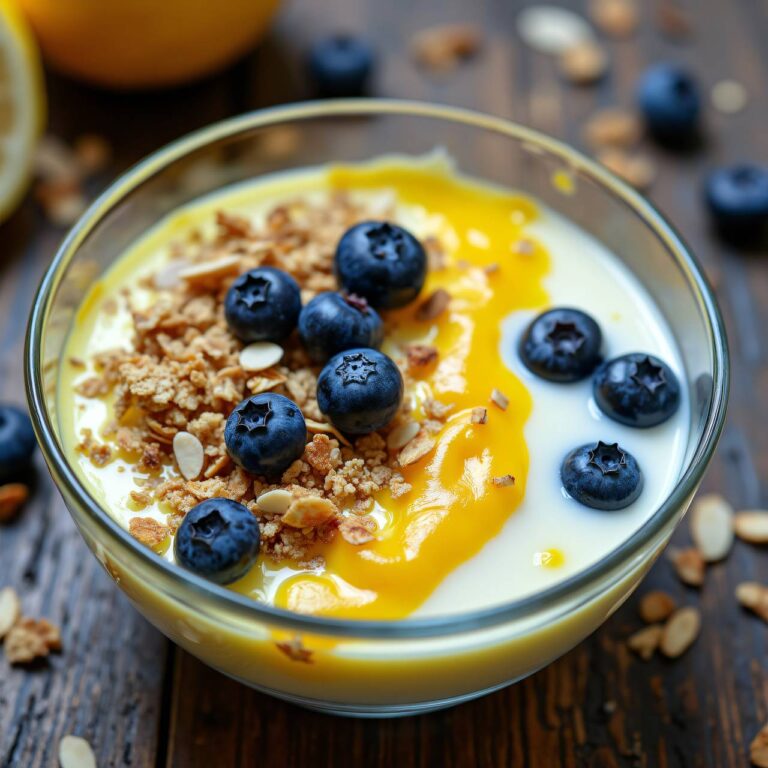 Zitronencrème-Müsli mit Heidelbeeren Rezept