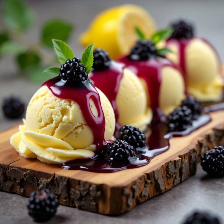 Zitronenglace mit Brombeer-Coulis Rezept