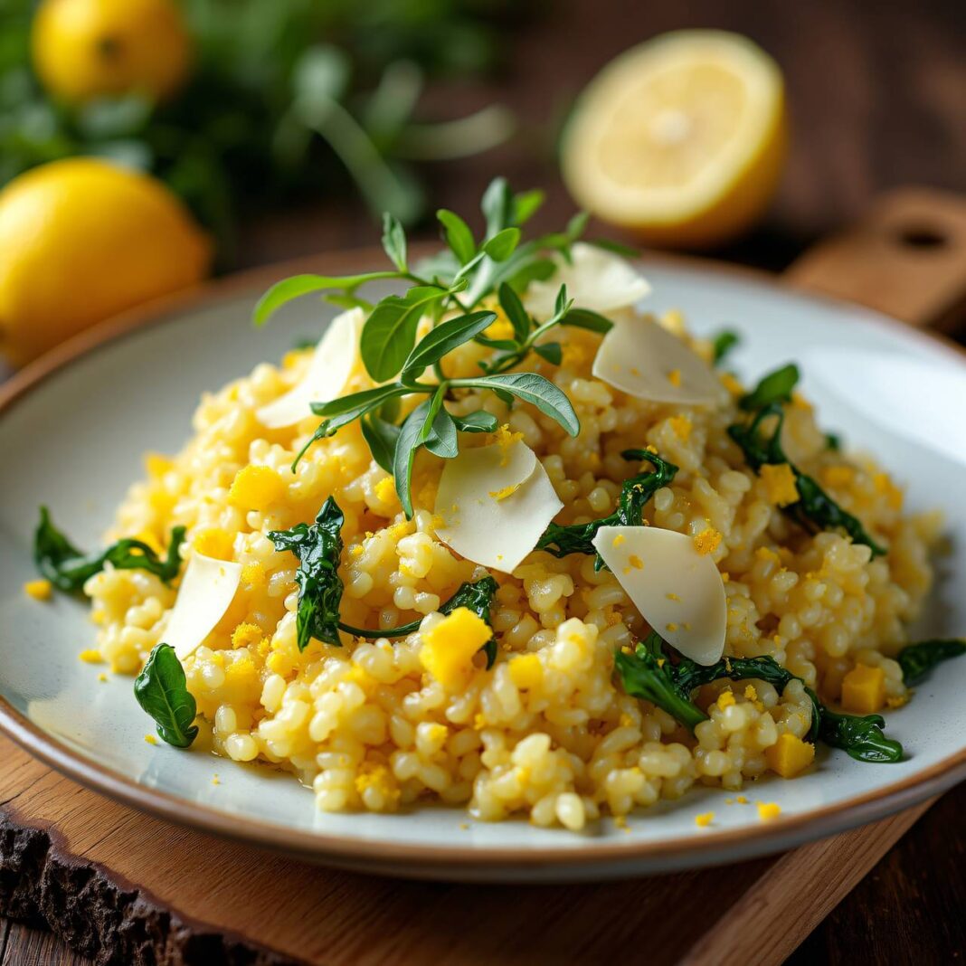 Zitronenrisotto mit Rucola Rezept Zitronenrisotto mit Rucola Rezept