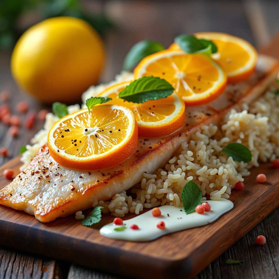 Zitrus-Fisch mit Reis Rezept Zitrus-Fisch mit Reis Rezept