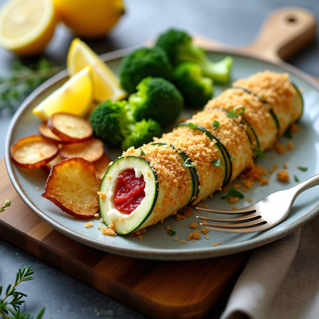 Zucchini-Cordon-bleu mit Käse Rezept Zucchini-Cordon-bleu mit Käse Rezept