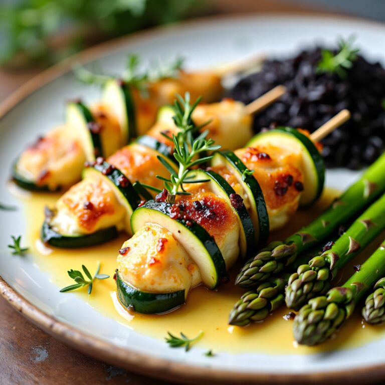 Zucchini-Hühnchen mit Spargeln Rezept