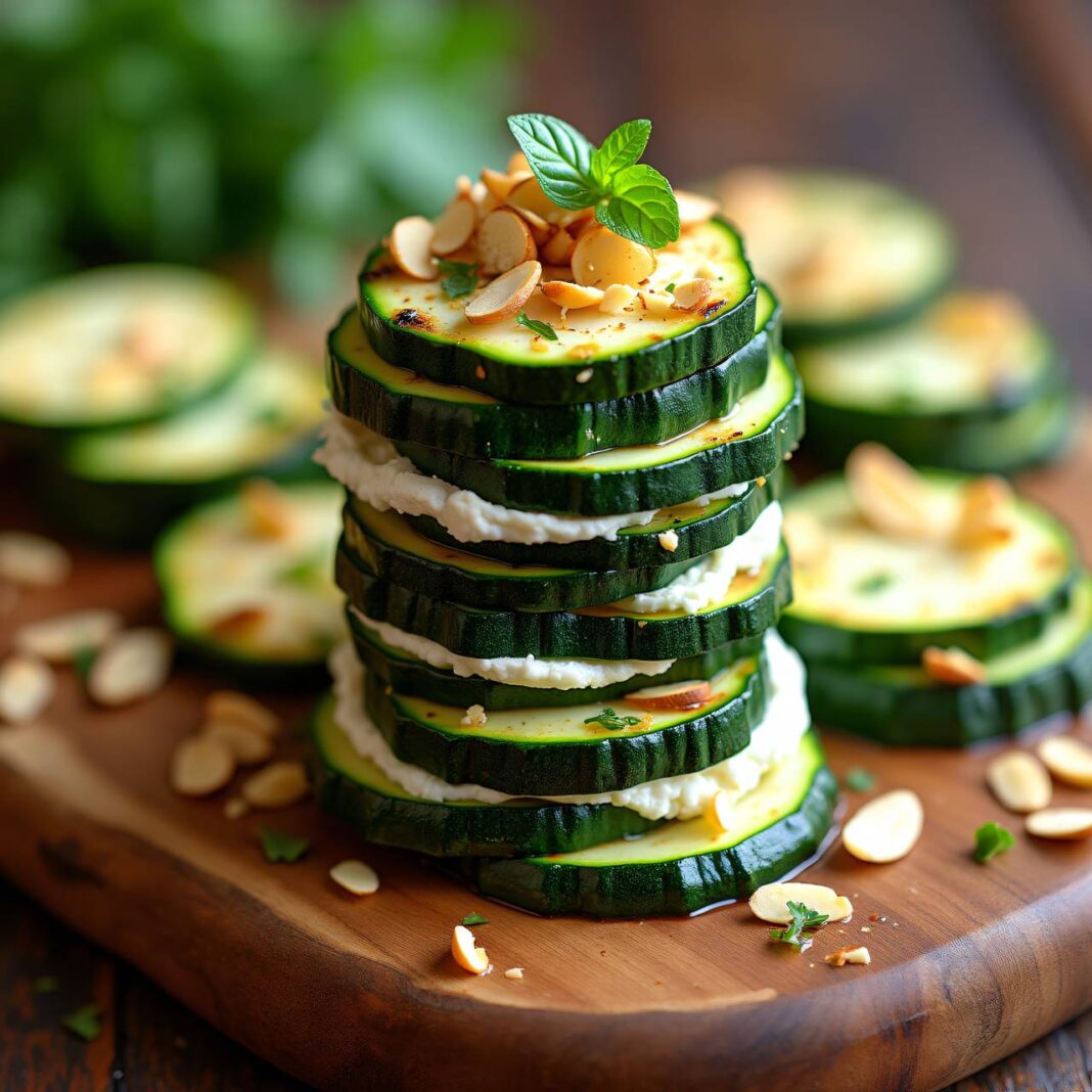 Zucchini-Hüttenkäse-Türmchen Rezept Zucchini-Hüttenkäse-Türmchen Rezept