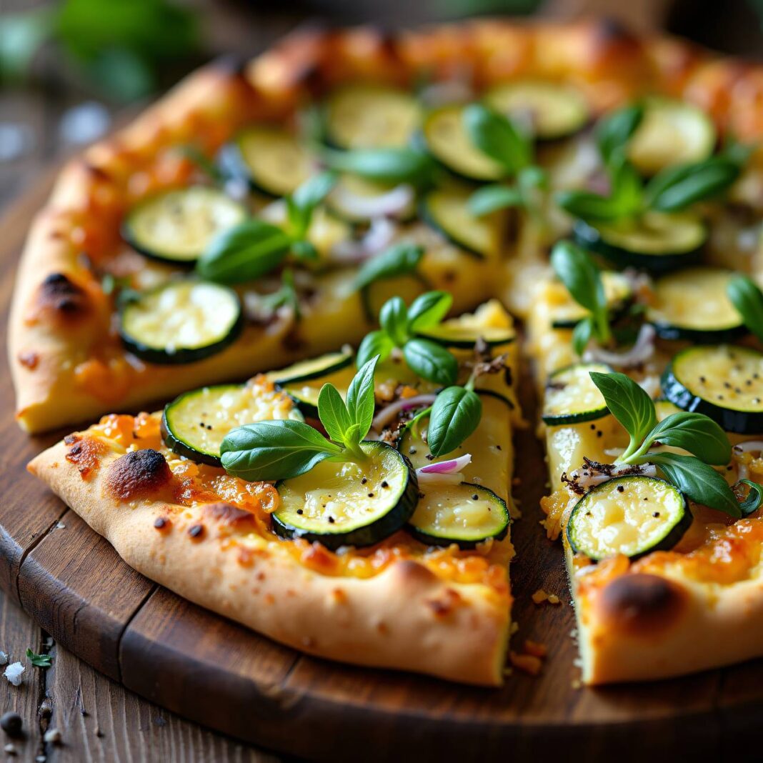 Zucchini-Kräuter-Pizza Rezept Zucchini-Kräuter-Pizza Rezept
