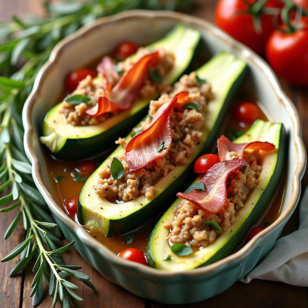 Zucchini mit Fleischfüllung Rezept Zucchini mit Fleischfüllung Rezept