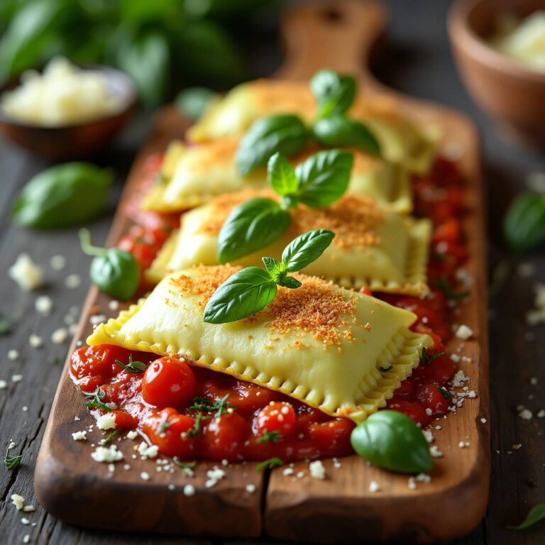 Zucchini-Ravioli mit Drei-Käse-Füllung (Low Carb) Rezept
