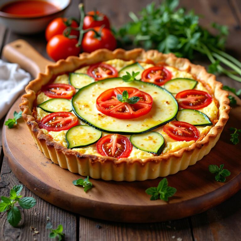 Zucchini-Tomaten-Quiche Rezept