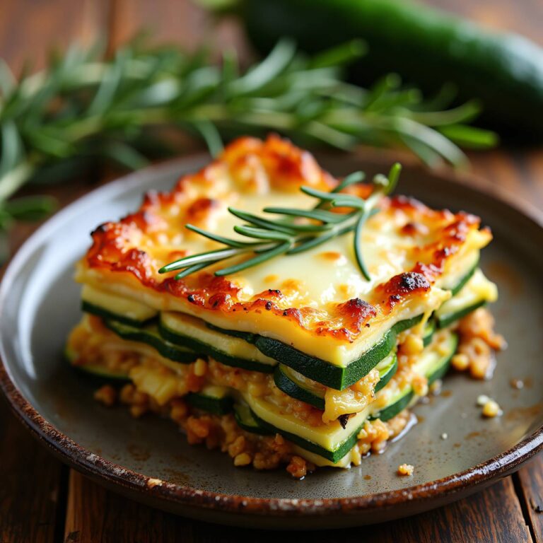 Zucchinilasagne mit Camembert (Vegetarische Lasagne) Rezept