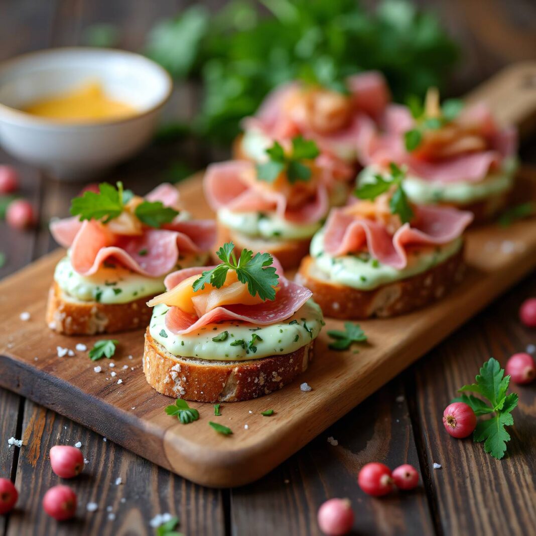 Zweierlei Frischkäse-Canapés Rezept Zweierlei Frischkäse-Canapés Rezept