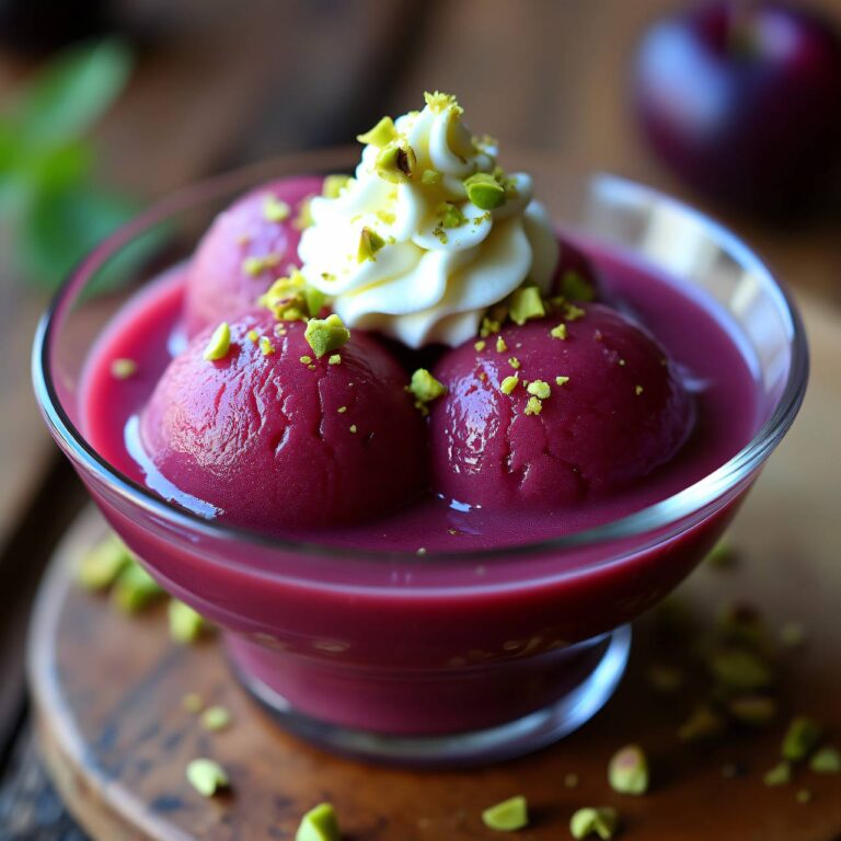 Zwetschgen-Sorbet mit Schlagsahne Rezept