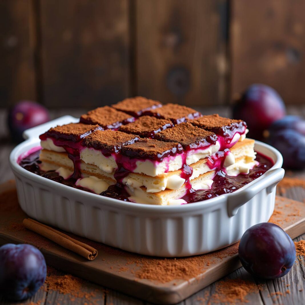 Zwetschgen-Tiramisu mit Mascarpone und Kaffee Rezept Zwetschgen-Tiramisu mit Mascarpone und Kaffee Rezept