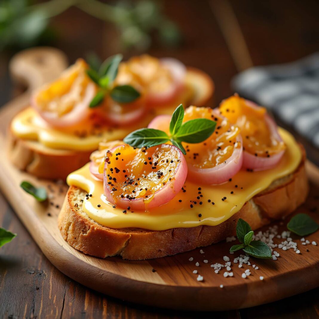 Zwiebel-Käseschnitte mit Käse Rezept Zwiebel-Käseschnitte mit Käse Rezept