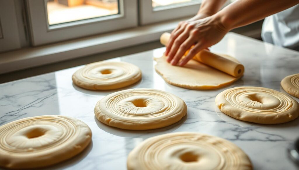 Ausrollen und Formen der Teiglinge