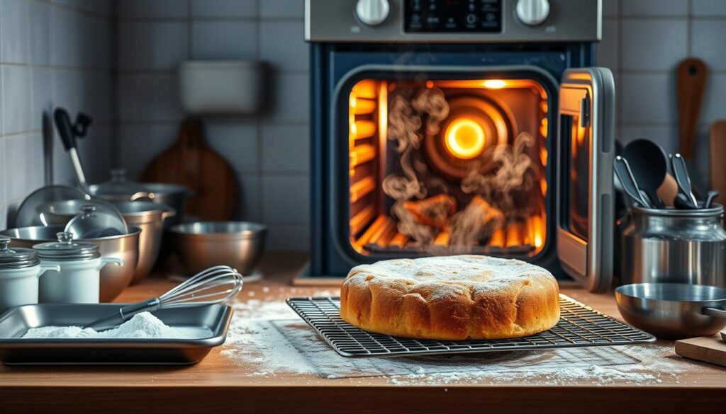 Backprozess für Schmandkuchen