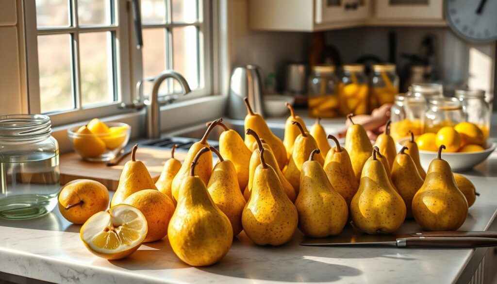 Birnen einkochen Vorbereitung