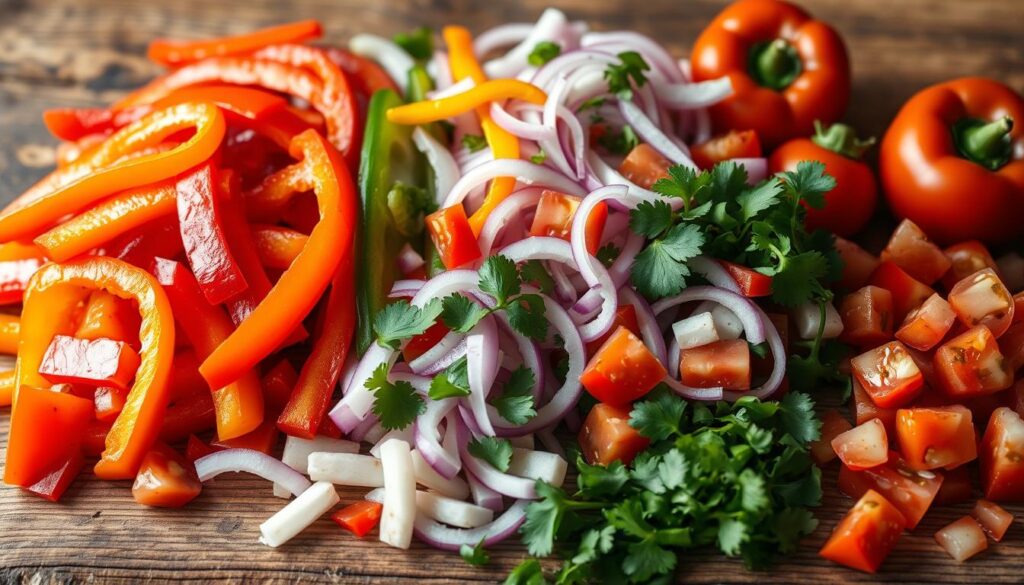 Gemüse für Fajitas