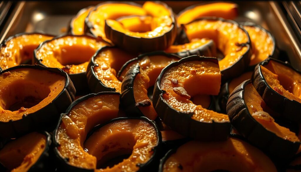 Kürbisspalten im Ofen