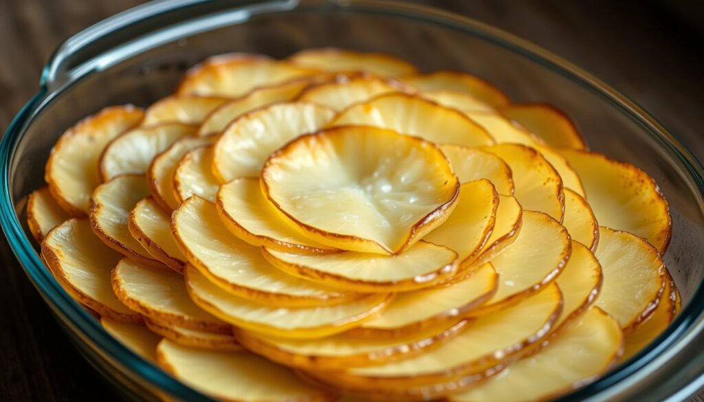 Perfekte Schichtung in der Auflaufform