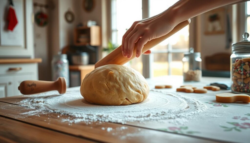 Plätzchenteig ausrollen