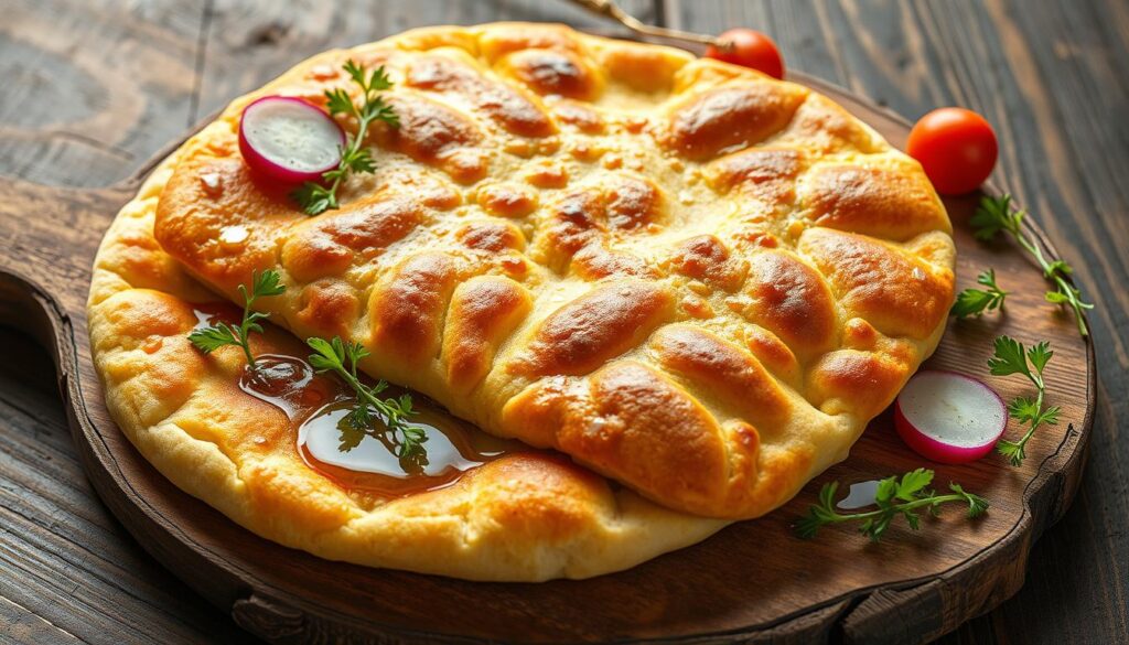 Servieren mit Fladenbrot