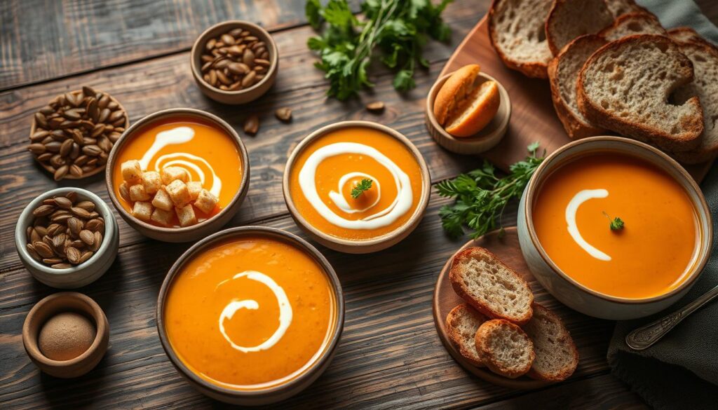 Serviervorschläge für Kürbissuppe Serviervorschläge für Kürbissuppe