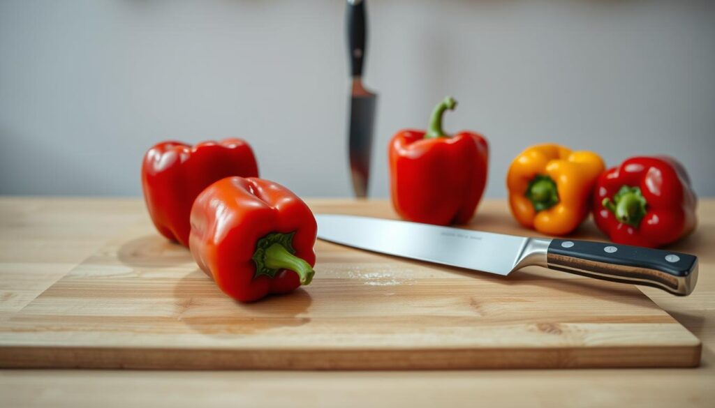 Vorbereitung der Paprikaschoten
