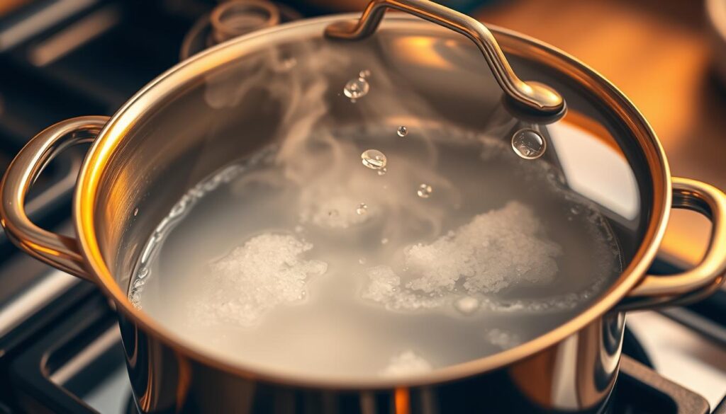 Wasser und Salz beim Kochen