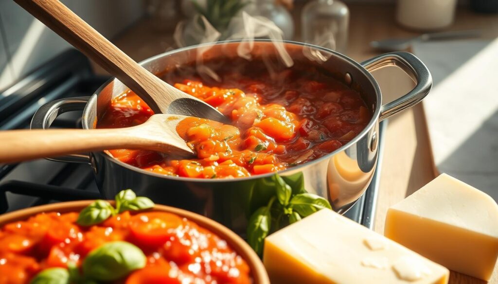 Zubereitung von Tomatensoße